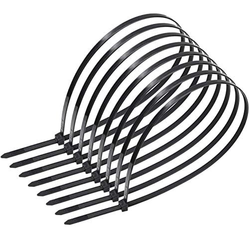Heavy Duty Zip Ties 12 Inch - 120 Lb Tensile Strength, Black Cable Ties, 100 Pack By Karoka