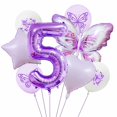 thumbnail image 1 of Decoraciones de fiesta para niñas de quinto cumpleaños, color morado, con globos, 1 of 3