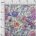 thumbnail image 2 of oneOone Rayon Teal Blue Fabric Florals Sewing Material Print Fabric By The Yard 56 Inch Wide, 2 of 4