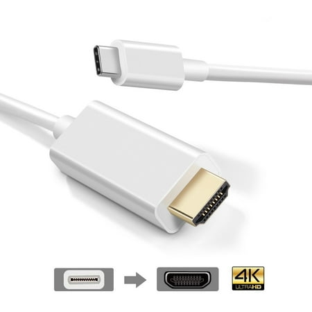 USB C to HDMI Cable,6ft / 1.8m USB 3.1 Type C (Thunderbolt 3 Compatible) to HDMI 4K for Samsung Galaxy S8 / S8 Plus / Note 8 / MacBook / MacBook Pro / Google ChromeBook Pixel
