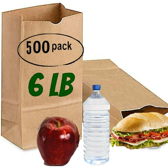pizety recycled kraft paper bags 6 lb 500 brown paper lunch bags 6 lb brown paper sacks lunch sandwich brown paper bags 6 Pound Lunch Bags, Party Bags QUALITY to use Pack of 500 brown lunch bags bulk