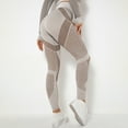 thumbnail image 2 of Pantalones de yoga sin costuras de cintura alta para mujer, color melocotón, que realzan las caderas - Leggings deportivos con aberturas, 2 of 8