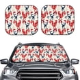 thumbnail image 2 of Kll Roosters Windshield Sun Shade 2-Piece Foldable Car Front Window Sunshade For Most Sedans Suv Truck- Small, 2 of 7