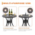 thumbnail image 5 of Nuu Garden 3-Piece Cast Aluminum Patio Bistro Furniture Set,Patio Bistro Set with Ice Bucket Function and Umbrella Hole,Black with Gold Speckles, 5 of 9