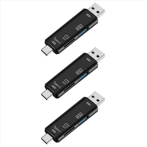 3X 5 en 1 Multifuncional Otg Lector de Tarjetas Tarjeta Micro-SD / SD / USB Lector Soporte TF Android Type-C Teléfono / Computadora / Type-C Universal