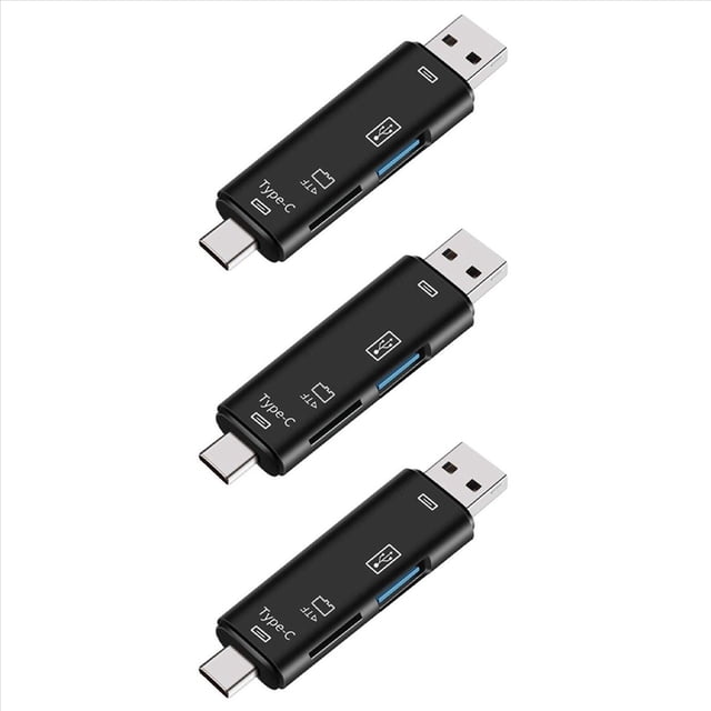 3X 5 en 1 Multifuncional Otg Lector de Tarjetas Tarjeta Micro-SD / SD / USB Lector Soporte TF Android Type-C Teléfono / Computadora / Type-C Universal