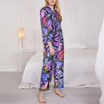 thumbnail image 3 of Honeii Watercolor Butterflies print Women's Pajama Sets Long Sleeve Button Down Sleepwear Nightwear Soft Pjs Lounge Sets-X-Large, 3 of 7