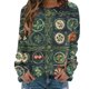 thumbnail image 4 of Xuyuer St. Patrick's Day Round Neck Sweatshirt for Women Lucky Shamrock Long Sleeve Shirt Ireland Gift Clover Print Fit Casual Pullover Fashion Loose Tops, 4 of 5