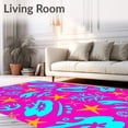 thumbnail image 2 of ODIKA 4'x6' Machine Washable Non-Slip Area Rug, Coral Reef Starfish Seashell Underwater Garden Bath High Traffic Rug with Pad, Pink, 701890, 2 of 8