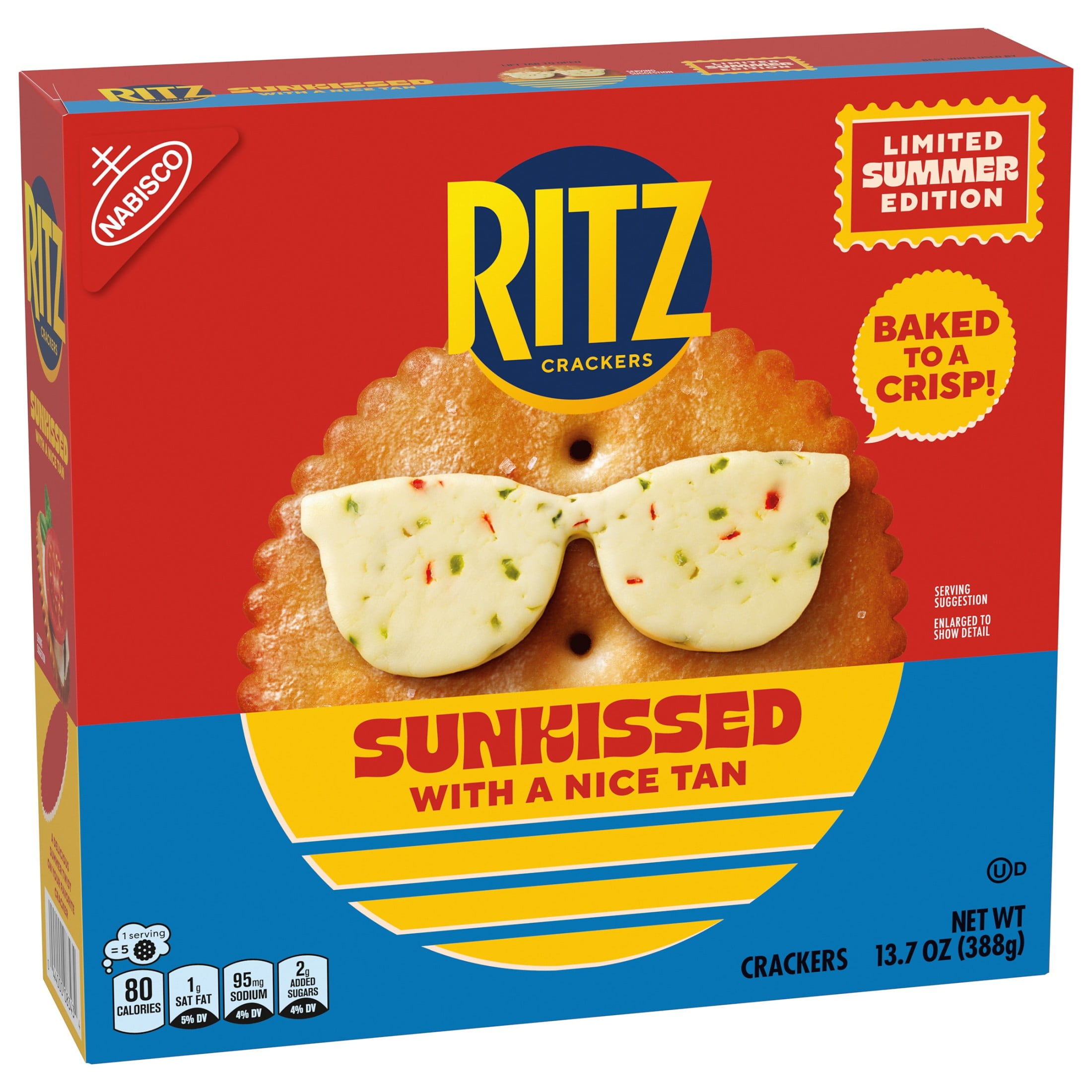 RITZ Sunkissed Crackers, Snacks for Kids and Adults, Lunch Snacks, Limited Edition, 13.7 oz