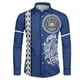 thumbnail image 3 of Camisas hawaianas con estampado 3D de tribu polinesia, camisas casuales de manga larga con cuello alto, blusa con botones para hombre, ropa de otoño, 3 of 5