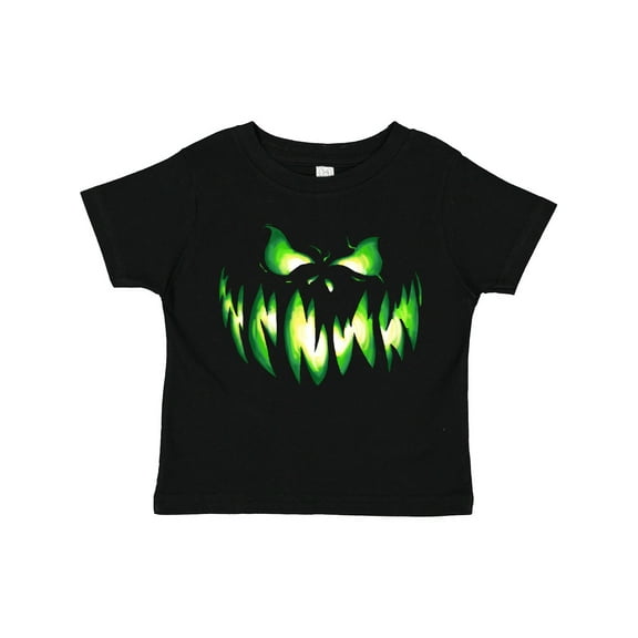 Inktastic Viciously Grinning Pumpkin Face in Lime Green Glow Boys or Girls Toddler T-Shirt