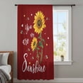 thumbnail image 3 of Red Sunshine Sunflower Semi Sheer Curtains Drapes for Living Room,Bedroom,French Doors Window 84 Inches Long,Pastoral Bees Farmhouse Floral Rod Pocket Chiffon Curtain Drapery Voile Draperies Panel, 3 of 8
