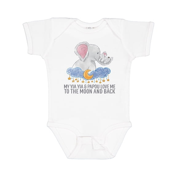 Inktastic My Yia Yia & Papou Love Me to the Moon and Back Boys or Girls Baby Bodysuit