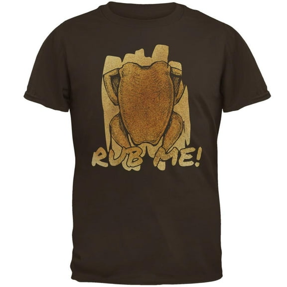 Rub Me Chicken Breast Barbeque Funny Mens T Shirt Brown 3X-LG