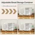 thumbnail image 4 of Corner Bread Box, Solid Wood Double Layer Adjustable Large Capacity, Farmhouse Vintage Kitchen Countertop Organizer with Acrylic Window, Retro Brown, 4 of 10