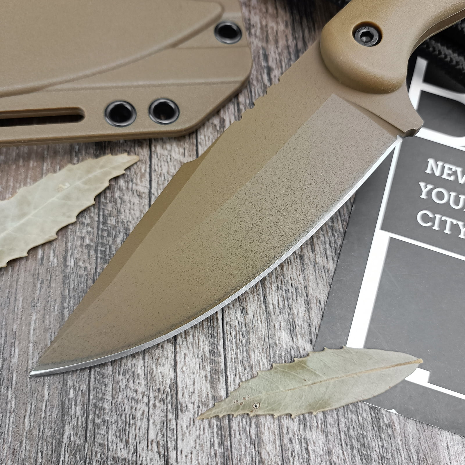 9.3 In Fixed Blade Knife, Full Tang Survival Knife with Sheath, Camping and Bushcraft Knife