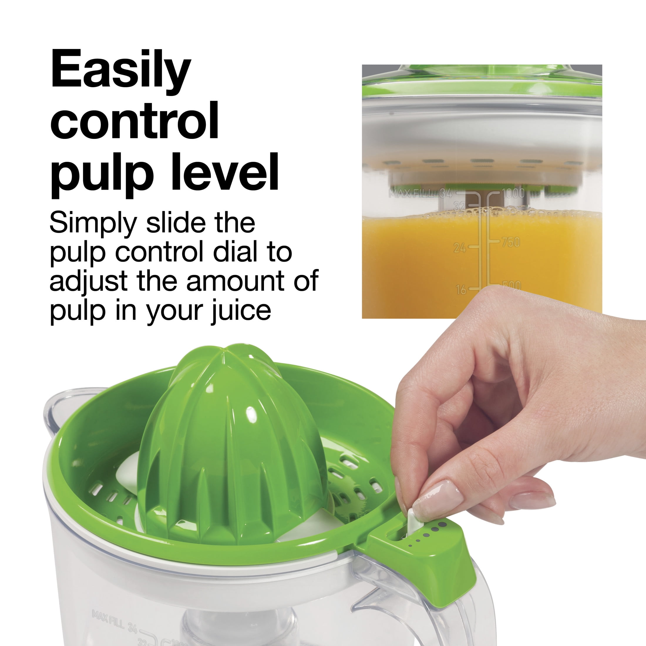 Proctor Silex Electric Citrus Juicer Machine for Fruits and Vegetables with 34 oz Pitcher, White