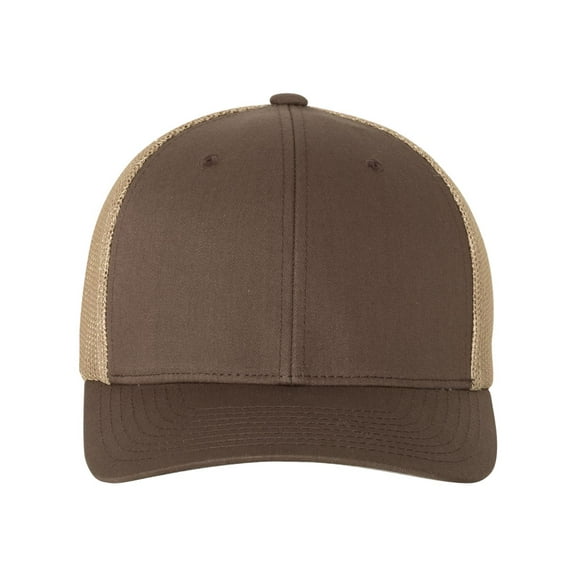 6511/T FLEXFIT TRUCKER CAP , 6511 , Brown/ Khaki , One Size