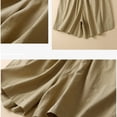 thumbnail image 4 of Cargo Pants Women Cotton Linen Women's Summer Solid Cotton Women's Pocket Loose and Comfortable Casual Shorts Ankle Capris Trousers Elastic Waist on Clearance, 4 of 5