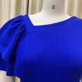 thumbnail image 3 of AURA Plus Size Ruffle Sleeve Pleated Midi Dress Elegant High Waist Swing Skirt Solid Color, 3 of 9