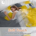 thumbnail image 4 of Watercolor Brush Bedding Duvet Cover Set Twin Size 4 Pieces Gray Yellow Abstract Modern Graffiti Bedding Set with Zipper Closure, 1 Comforter Cover 68x86 Inches 1 Flat Sheet & 2 Pillow Cases, 4 of 7