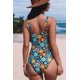 thumbnail image 2 of ABPHQTO Bañador de una pieza floral azul con cuello recto para mujer, 2 of 5