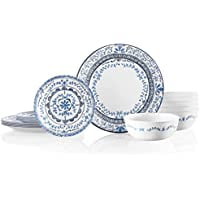 

Corelle Portofino Round Dinnerware Set for 6 | Service for 6 18 Piece Set | Easy-to-Clean Plates and Bowls | Proudly Made in the USA | Triple Layer Strong Glass is Resistant to Chips and Cracks
