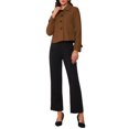 thumbnail image 3 of REFINED ATTIRE Women's Short Peacoat Turn Down Collar Single Breasted Button Closure Overcoat Dark Brown L, 3 of 6