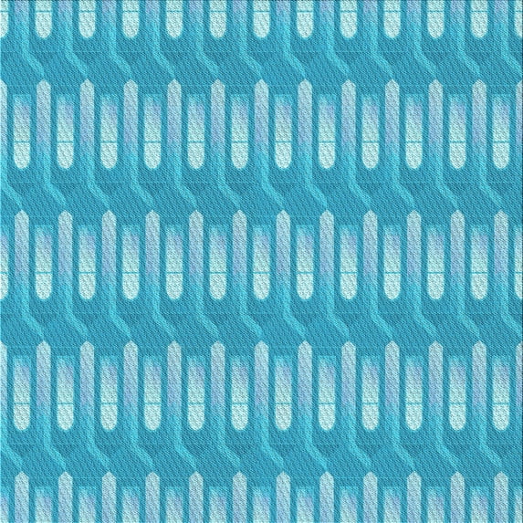 Ahgly Company Machine Washable Indoor Square Transitional Bright Turquoise Blue Area Rugs, 8' Square