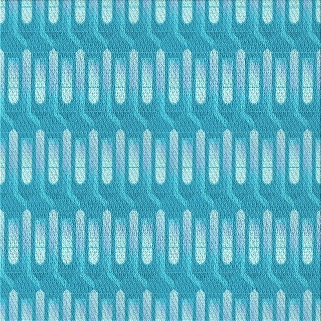 Ahgly Company Tapis d'Intérieur Lavable en Machine Carré Transitionnel Turquoise Bleu Vif, 8 Pieds Carré