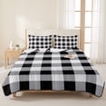 thumbnail image 3 of Twin XL Quilt Set 68''x98'', Vintage Farmhouse Lightweight Summer Bedspread Coverlet Set with 2 Pillow Shams, Black and White Checkered Breathable All Season Quilt Bedding for Dorm/Guest Room, 3 of 9