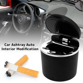 Baseus Car Ashtray LED Light Alloy Ash Tray Aluminum Cup Portable Smokeless  Auto Ashtray Flame Retardant Cigarette Holder Box