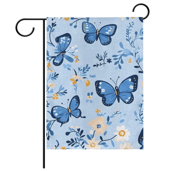 Ryvnso Butterfly Flowers Pattern Garden Flag 12x18 Inch Double Sided Seasonal Yard Decoration