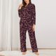 thumbnail image 2 of Balery Beautiful Purple Butterflies Conjunto de Pijama con Estampado para Mujer, Conjunto de Dos Piezas con Manga Larga, Ropa de Dormir Suave con Bolsillos, Pijamas Cómodos-XX-Large, 2 of 7