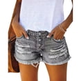 thumbnail image 1 of Pantalones Cortos De Mezclilla Pantalones Cortos De Mezclilla Desgastados con Borlas De Pecho Recto Informales De Moda Transpirables para Mujer Verano Gris L, 1 of 6