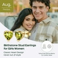 thumbnail image 4 of ChicSilver Heart Birthstone Screw Backs Earrings Stud Earrings Hypoallergenic Cubic Zirconia Tragus Piercing Post for Sensitive Ears, 4 of 8