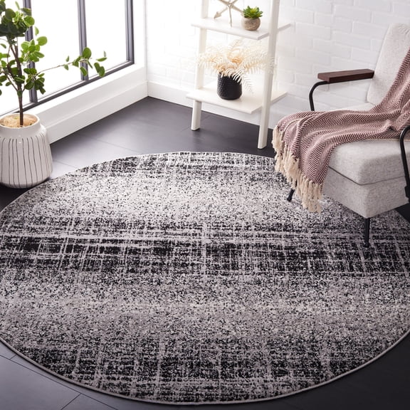Safavieh Adirondack Kiersten Abstract Area Rug, Silver/Black, 4' x 4' Round