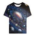 thumbnail image 1 of LUOGENLI T-shirts pour Femmes Col Rond Étoile Mode Décontractée Imprimé Manches Courtes T-shirts Graphiques Vêtements d'Été Bleu TTTG, 1 of 4