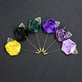thumbnail image 6 of EOEMY Rose Flower Lapel Pin Brooch Pin Mens Womens Suit Fabric Ribbon Wedding Costume-Light Blue, 6 of 9