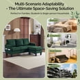 thumbnail image 3 of Ktaxon Convertible Sectional Sofa, L Shaped Couch with Storage Ottoman, Corduroy 3-Seater Couch for Small Space Living Room Light Dark Green, 3 of 9