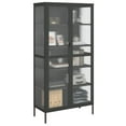 thumbnail image 2 of vidaXL Buffet Haut Noir 85x40x180 cm Verre et Acier, 2 of 5