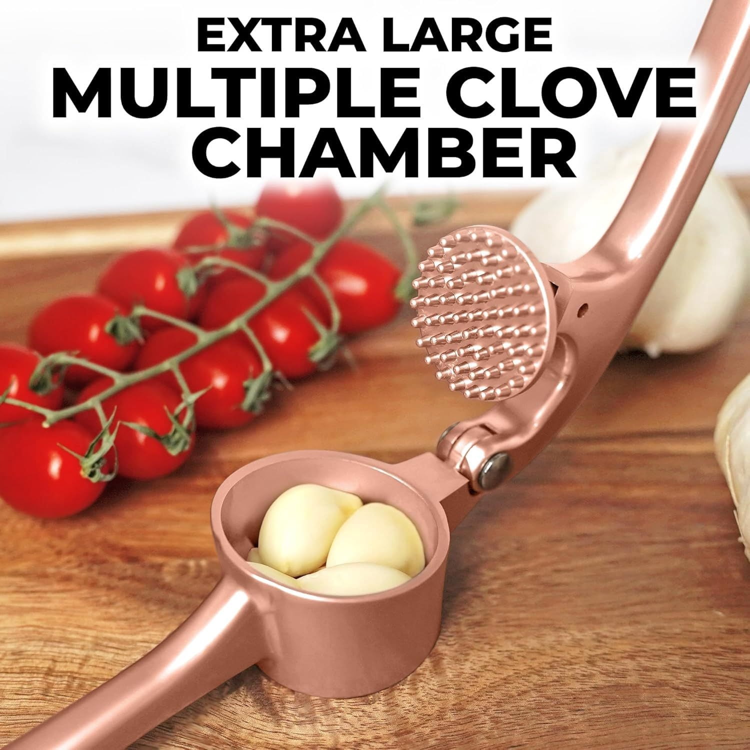Premium Garlic Press Set Rust Proof Stainless Steel Garlic Mincer with Soft Handle Silicone Peeler and Cleaning Brush for Kitchen