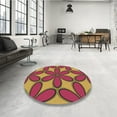 thumbnail image 4 of Ahgly Company Machine Washable Indoor Round Transitional Dark Golden Rod Brown Area Rugs, 7' Round, 4 of 7