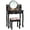 Black, variant on Makeup Vanity Set with 360° Pivoted Round Mirror & Stool, Vintage Vanity Table and Cushioned Stool Set, Wood Dressing Table for Bedroom,Black