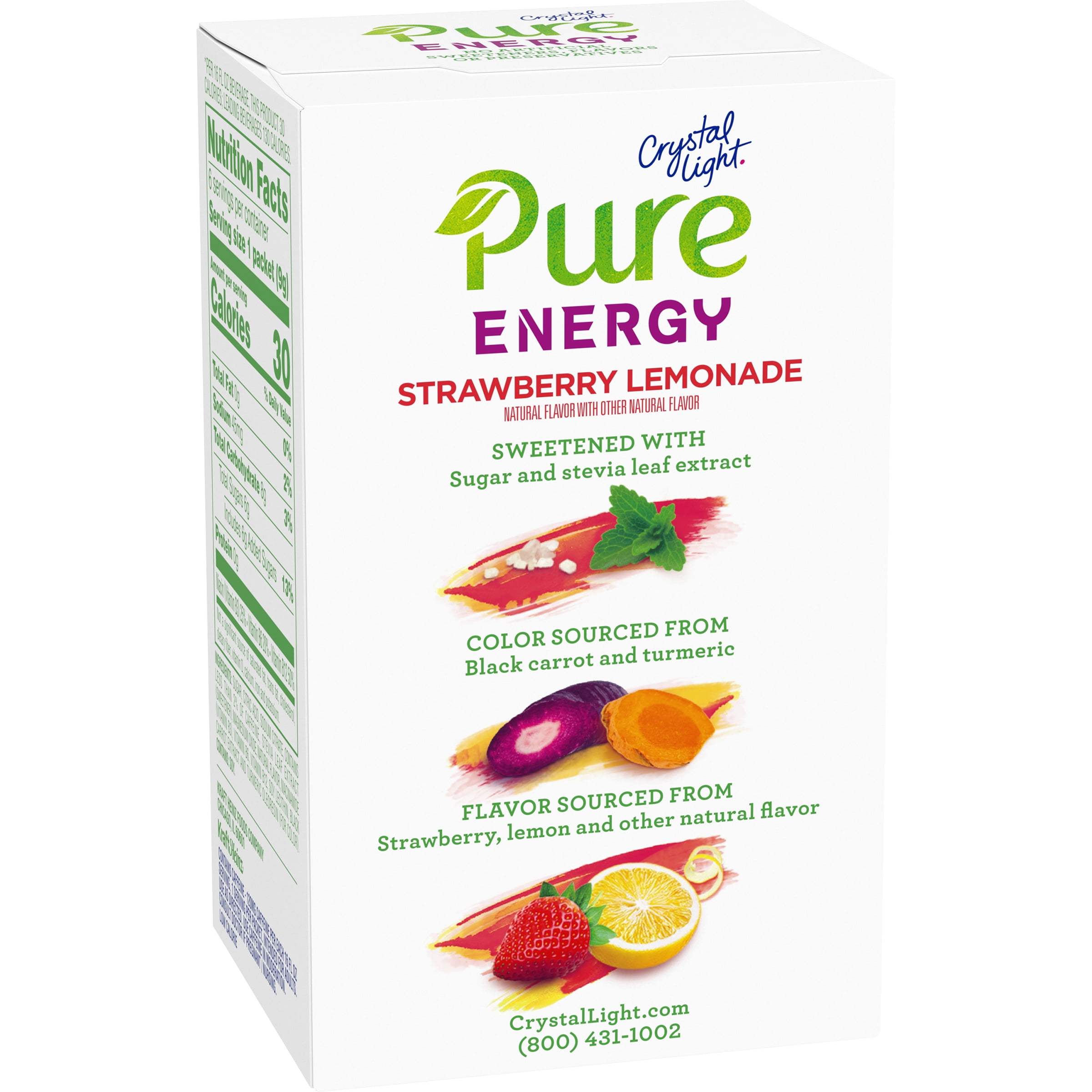 Crystal Light Pure Energy Strawberry Lemonade OnTheGo Powdered Drink