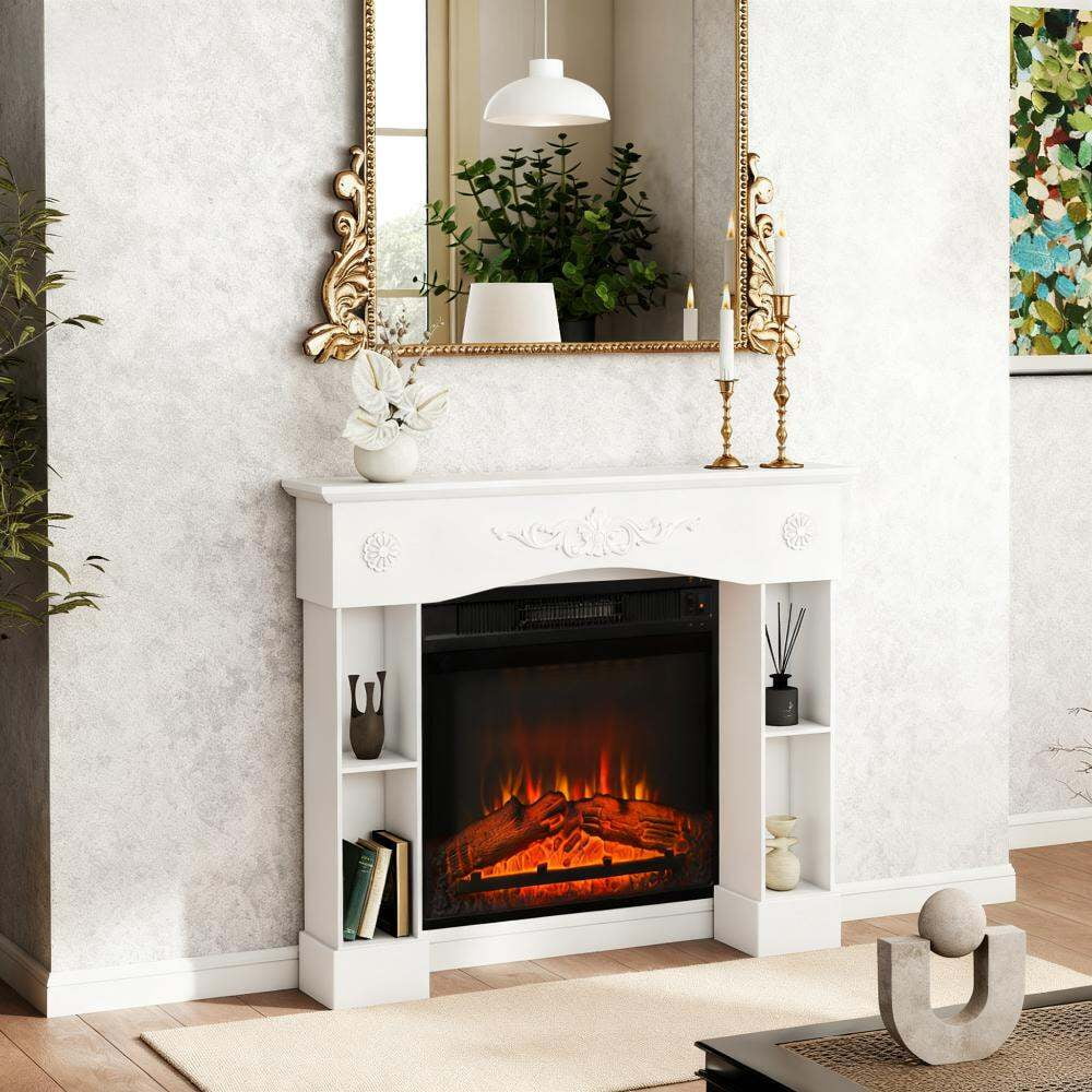 Indoor Fireplaces Freestanding Fireplace Surround with Leg for Electric Fireplaces,Gas Indoor Fireplaces