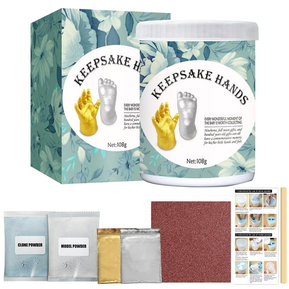 Eummy Baby Keepsake Hand & Foot Casting Kit DIY Plaster Statue Molding Kit 3D Hand Print Mold Powder Casting Kit Hand Holding Sculpture Kit Crafts for Family Adult Child Anniversary Gift