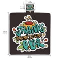 thumbnail image 2 of Thanksgiving Canvas Picnic Blanket Waterproof Outdoor Mat for Beach, Park, Camping, Travel - Large Size, Foldable, Portable, Washable - Blue Stripe Pattern, 2 of 6
