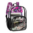 thumbnail image 2 of Large Clear PVC Backpack Heavy Duty See Through Backpack for Adults Work Travel, Butterfly Daisy Printed 12L, 2 of 8